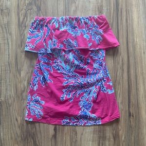 Lilly Pulitzer Wiley Tube Top Capri Pink Samba